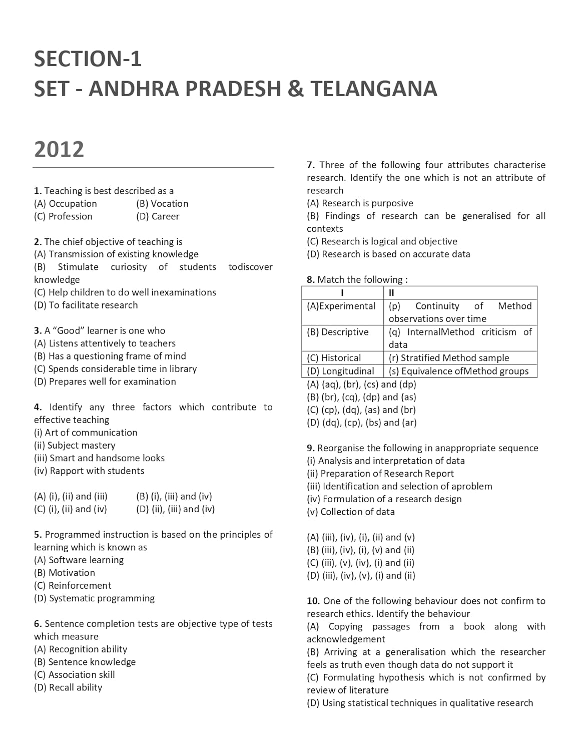 SET Paper 1 Teaching and Research Aptitude Book 2026