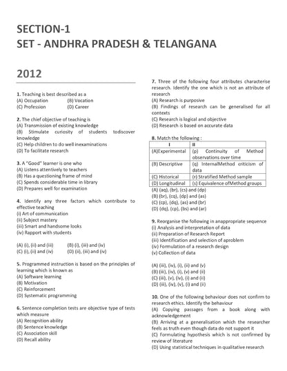 SET Paper 1 Teaching and Research Aptitude Book 2026